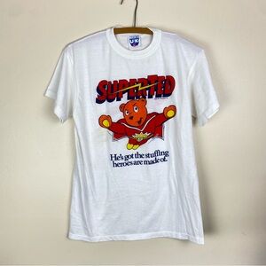 Made In The UK SuperTed White T Shirt Size Large 1984 PetalCraft LTD Vintage 80s